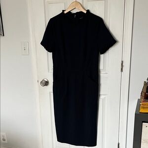 Maggie London Sheath Dress with pockets - Navy, Size 12